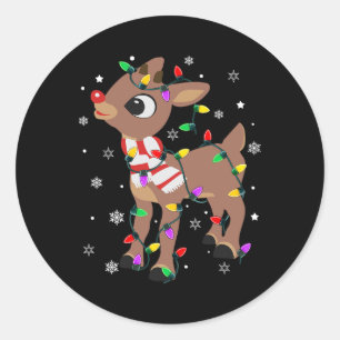 Rudolph The Red Nose Reindeer For Kids And Christm Classic Round Sticker