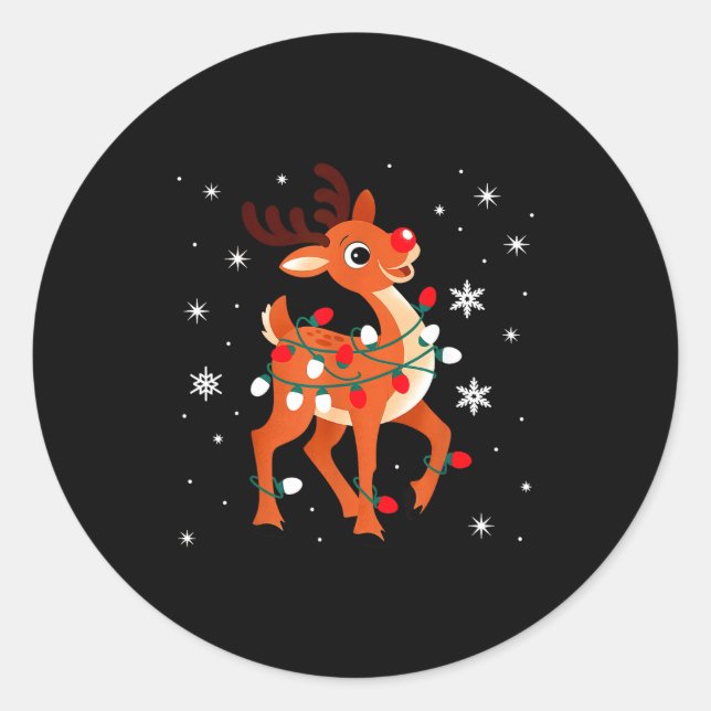 Rudolph The Red Nose Reindeer For Kids And Christm Classic Round Sticker (Front)