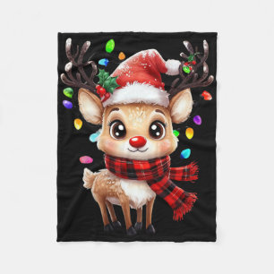 Rudolph The Red Nose Reindeer For Kids And Christm Fleece Blanket
