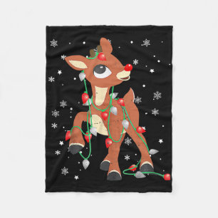 Rudolph The Red Nose Reindeer For Kids And Christm Fleece Blanket