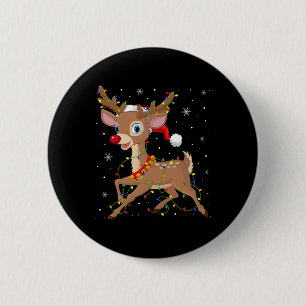Rudolph The Red Nose Reindeer For Men Women Kids C 6 Cm Round Badge