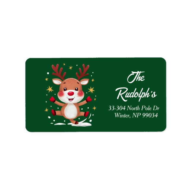 Rudolph The Red Nose Reindeer Return Address Label (Front)