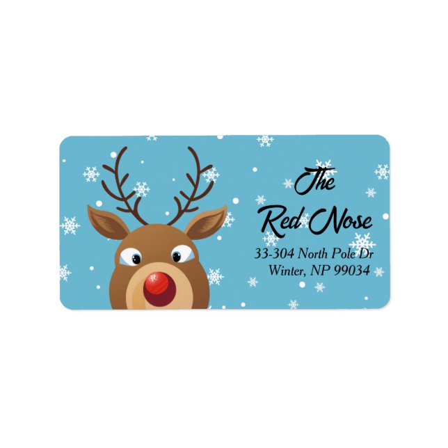 Rudolph The Red Nose Reindeer Return Address Label (Front)