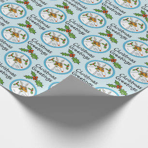 Rudolph the Red Nosed Borzoi Wrapping Paper