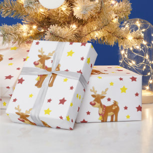 Rudolph the red nosed reindeer Christmas stars Wrapping Paper