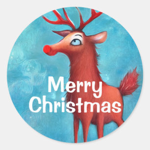 Rudolph the red nosed reindeer classic round sticker