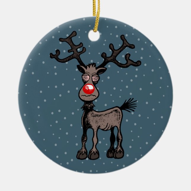Rudolph the Reindeer Ceramic Tree Decoration (Front)