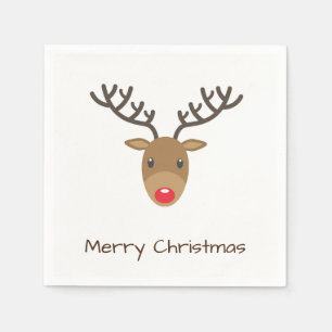 Rudolph The Reindeer Merry Christmas Napkin