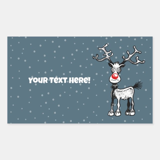 Rudolph the Reindeer Rectangular Sticker (Front)