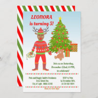 Rudolph Ugly Sweater Birthday Party Invitation