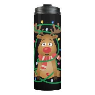 Rudolph with Christmas Lights Thermal Tumbler
