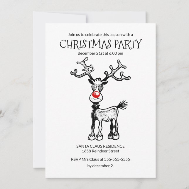 Rudolphs Christmas Party Invitation (Front)