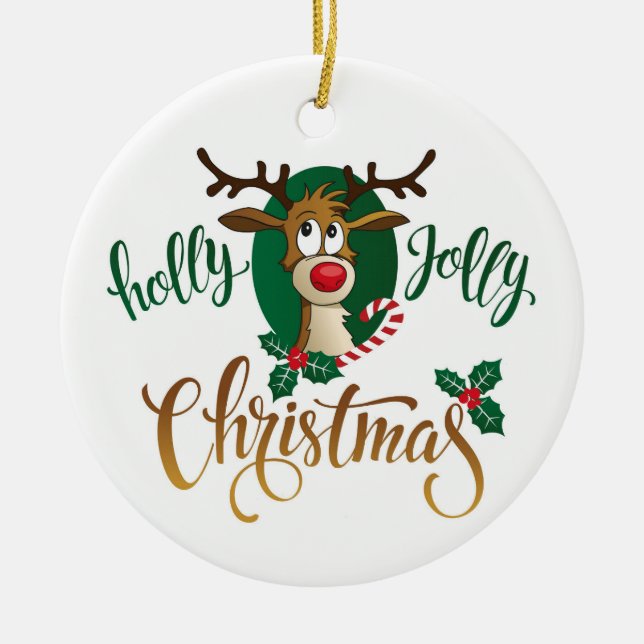 Rudolph's Holly Jolly Christmas Ceramic Tree Decoration (Front)
