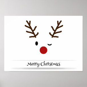 Rudolph's Merry Christmas Designer Poster