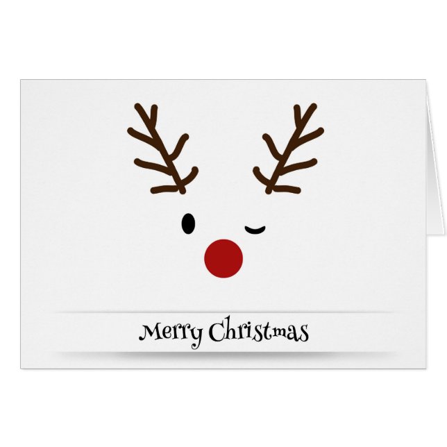 Rudolph's Merry Christmas Greeting Cards (Front Horizontal)
