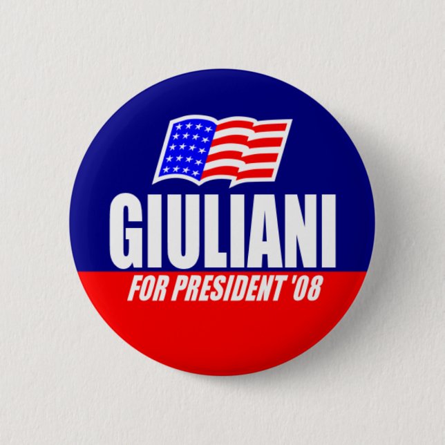 Rudy Giuliani For President 08 Button (Front)