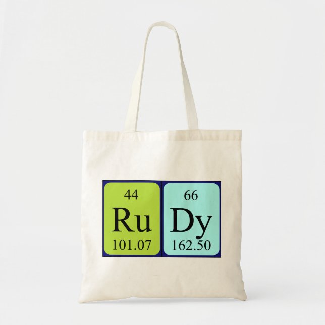 Rudy periodic table name tote bag (Front)