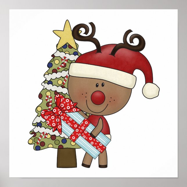 Rudy Reindeer Holiday Tree Poster (Front)