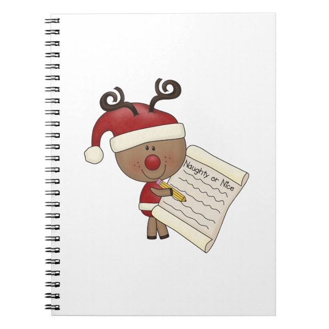 Rudy Reindeer Naughty or Nic Notebook (Front)