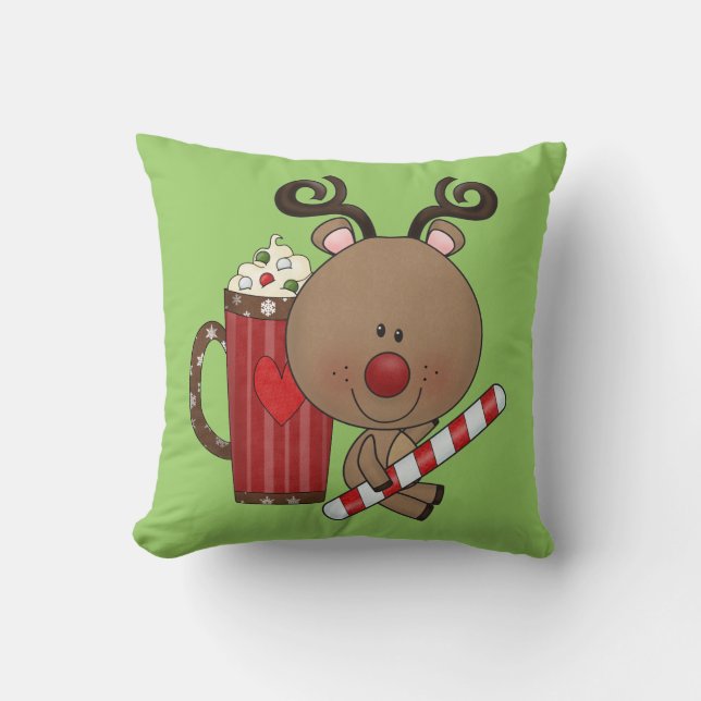 Rudy Reindeer With Cocoa Cushion (Front)