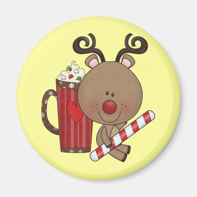 Rudy Reindeer With Cocoa Magnet (Front)