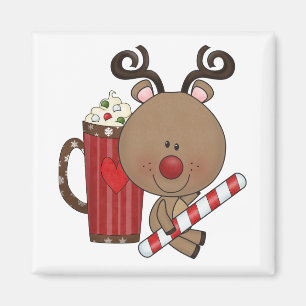 Rudy Reindeer With Cocoa Magnet