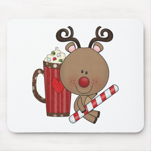 Rudy Reindeer With Cocoa Mouse Mat (Front)