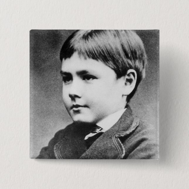 Rudyard Kipling, c.1870 15 Cm Square Badge (Front)