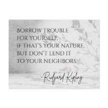 Rudyard Kipling Quote Postcard