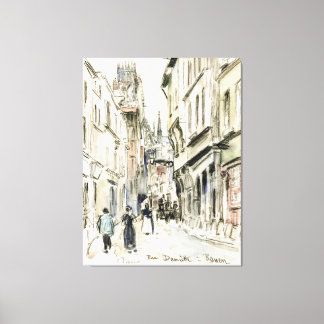 Rue Damiette, Rouen (ca. 1884) by Camille Pissarro Canvas Print