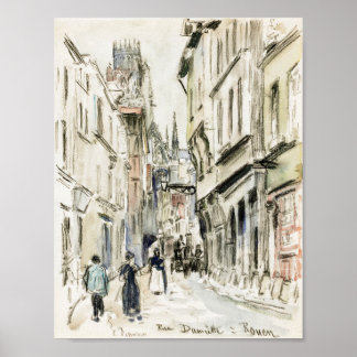 Rue Damiette, Rouen (ca. 1884) by Camille Pissarro Poster