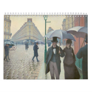 Rue de Paris Temps de Pluie by Gustave Caillebotte Calendar