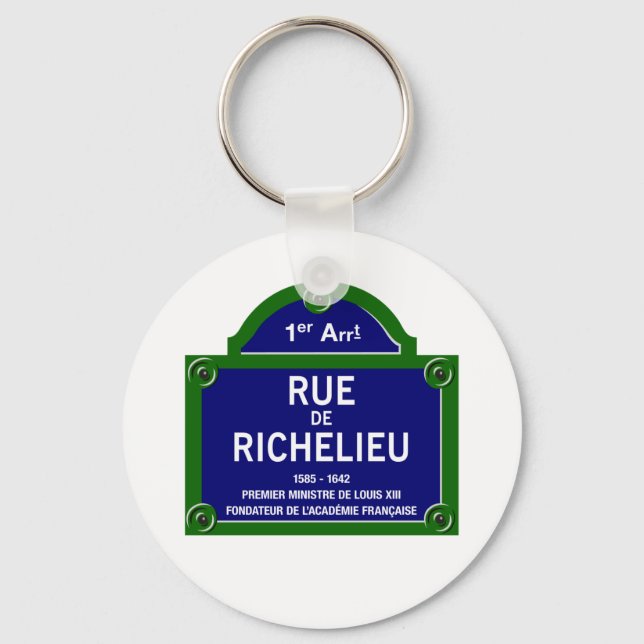 Rue de Richelieu, Paris Street Sign Key Ring (Front)