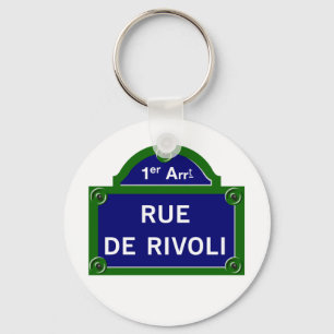 Rue de Rivoli, Paris Street Sign Key Ring