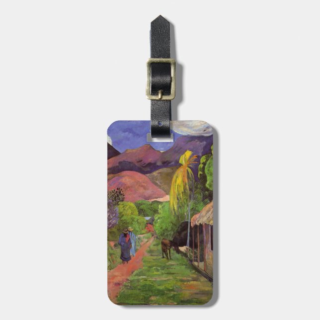 'Rue de Tahiti' - Paul Gauguin Luggage Tag (Front Vertical)