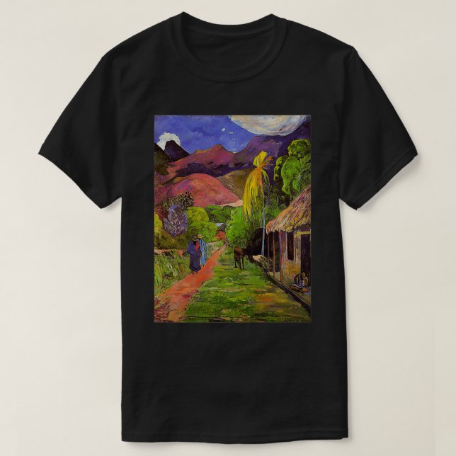 Rue de Tahiti Tropical Polynesian Paul Gauguin Art T-Shirt (Design Front)