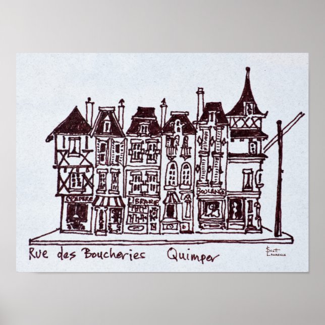 Rue des Boucheries | Brittany, France Poster (Front)