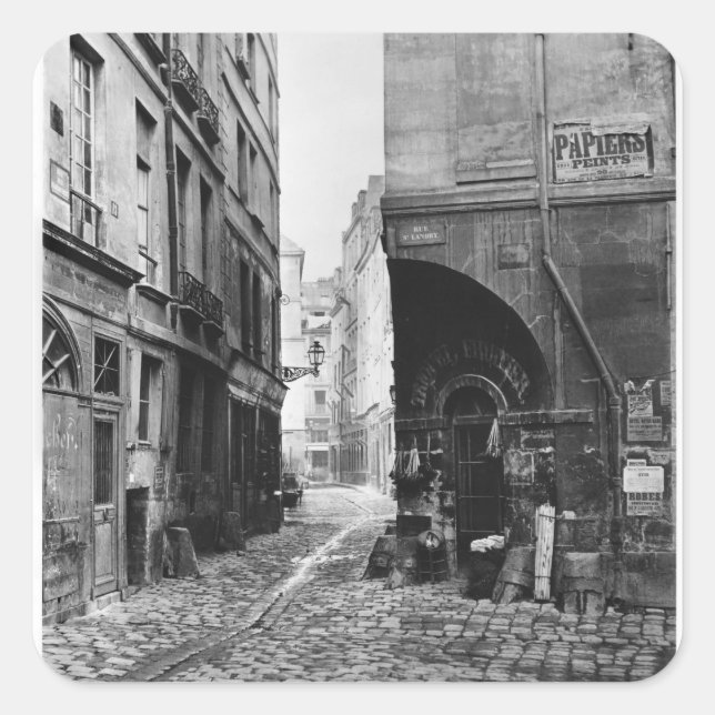 Rue des Marmousets, from rue Saint-Landry, Paris Square Sticker (Front)