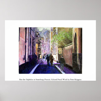 Rue des Orphelins, Strasbourg (France) Poster