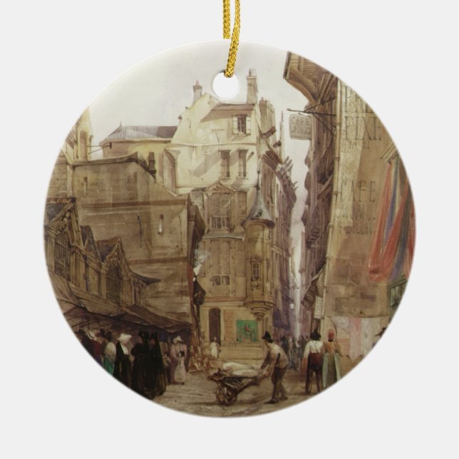 Rue des Pretes, St. Germain L'Auxerrois, Paris Ceramic Tree Decoration (Front)