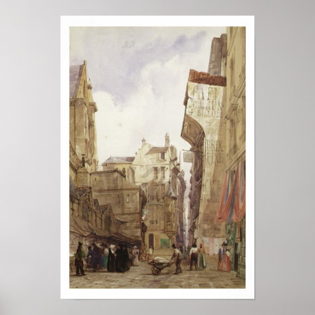 Rue des Pretes, St. Germain L'Auxerrois, Paris Poster (Front)