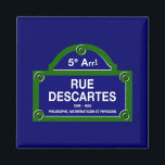 Rue Descartes, Paris Street Sign Magnet<br><div class="desc">An original street sign from the capital of France. Check out our collection of real street signs!</div>