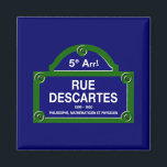 Rue Descartes, Paris Street Sign Magnet<br><div class="desc">An original street sign from the capital of France. Check out our collection of real street signs!</div>
