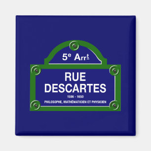 Rue Descartes, Paris Street Sign Magnet