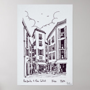 Rue Droite & Rue Collet   Old Nice, France Poster