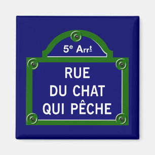 Rue du Chat qui Peche, Paris Street Sign Magnet