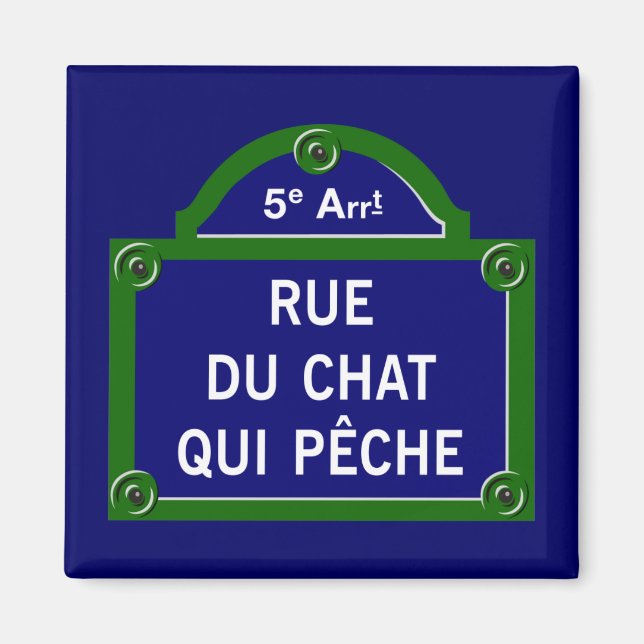 Rue du Chat qui Peche, Paris Street Sign Magnet (Front)