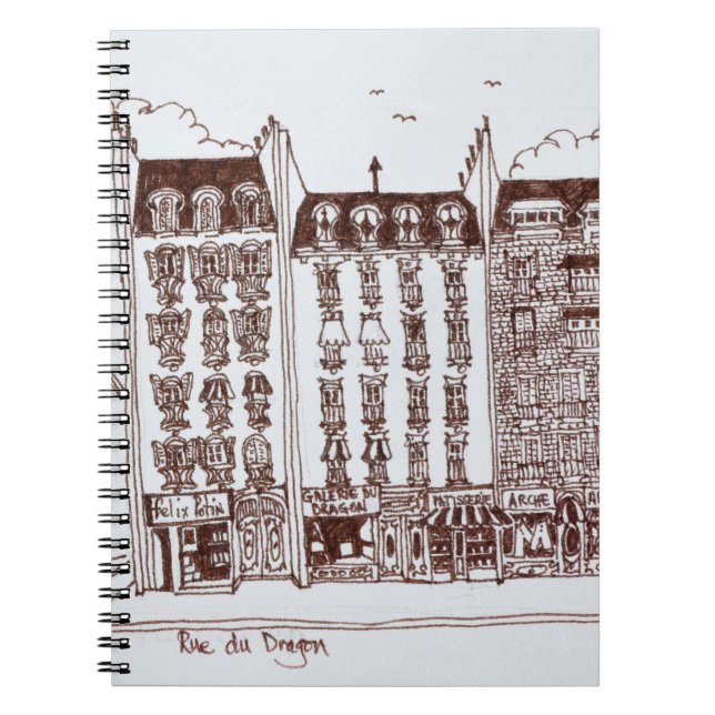 Rue du Dragon, Saint-Germain-des-Pres, Paris Notebook (Front)