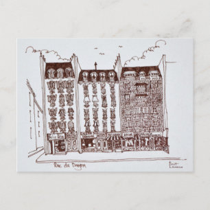 Rue du Dragon, Saint-Germain-des-Pres, Paris Postcard