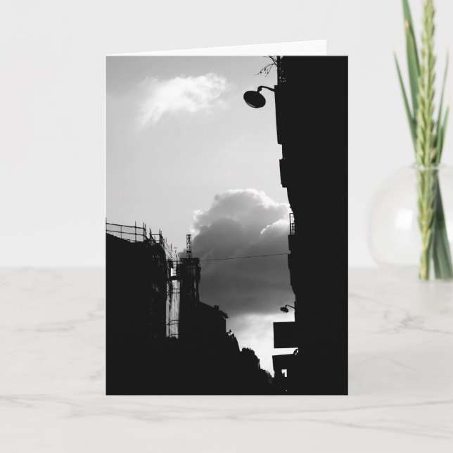 Rue Gassendi Paris Black White Photo Greeting Card (Front)